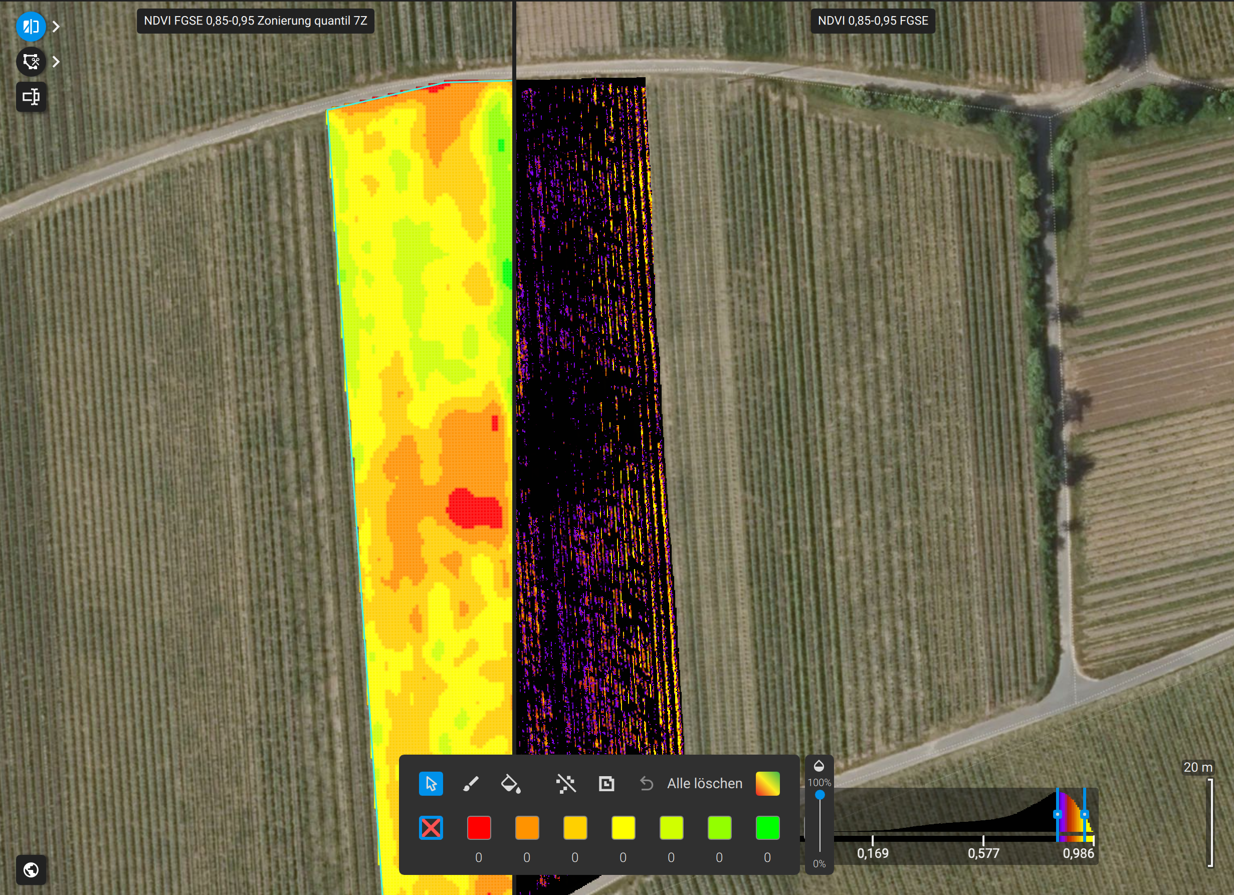 NDVI Rohdaten – Überflug Weinberg