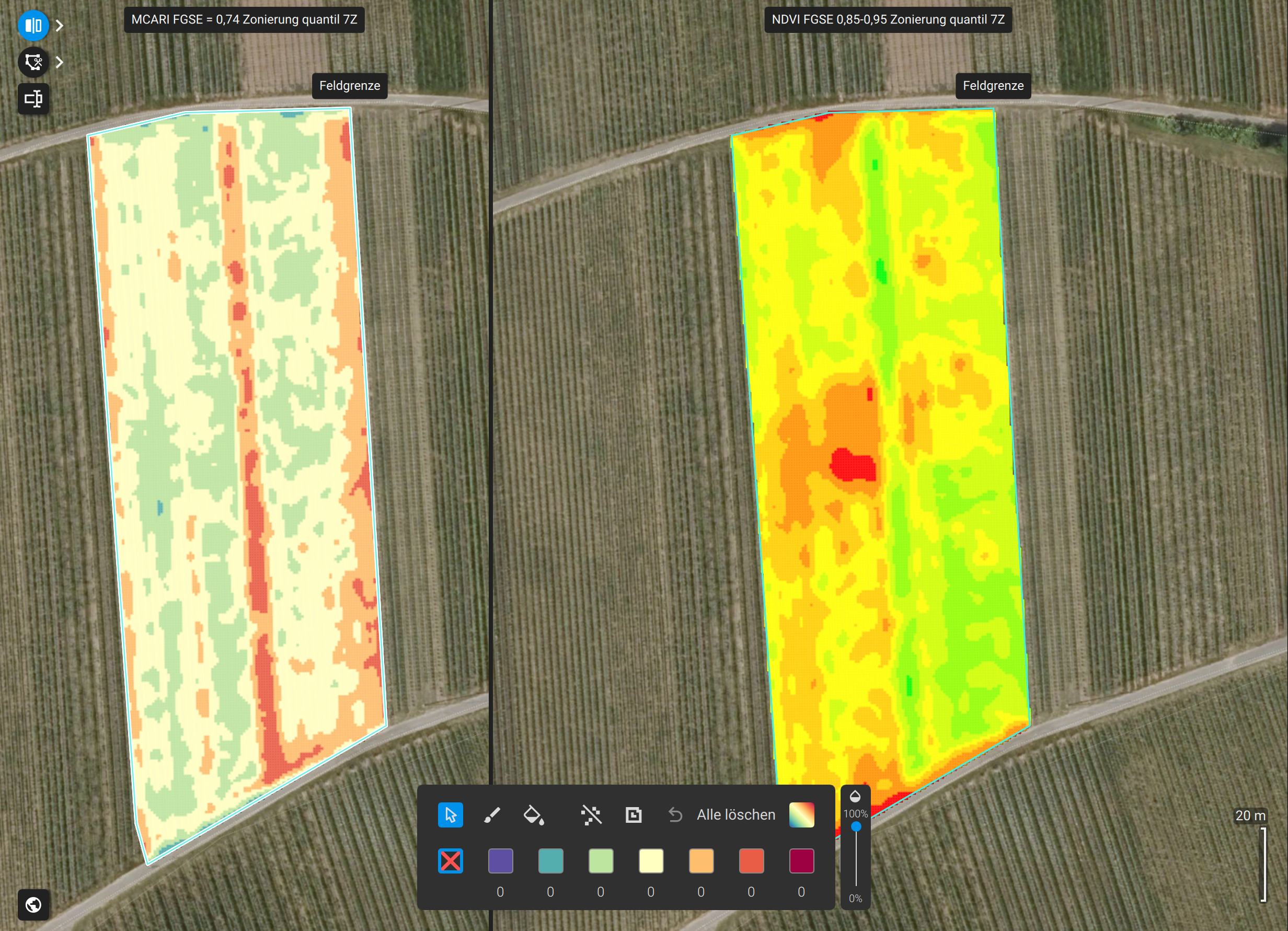 MCARI vs. NDVI – Zonierung